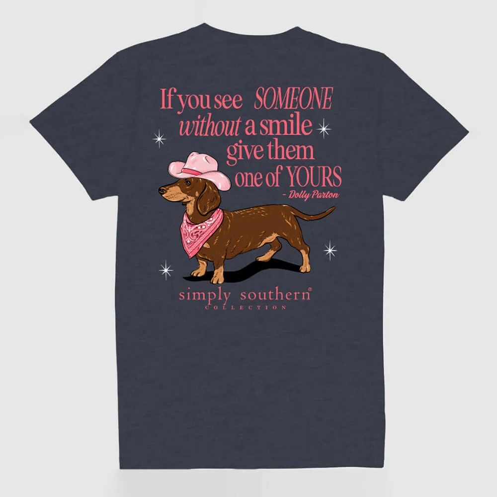 Simply Southern Dolly Parton Weenie Dog YOURS Smile Tee Women’s XL T-shirt NEW - Picture 3 of 7